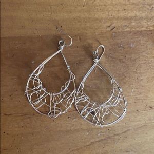 Gorgeous hand twisted teardrop gold earrings